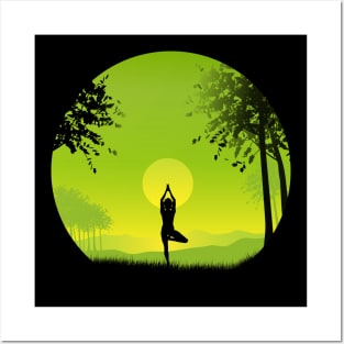 Tree pose - yoga - meditation Posters and Art